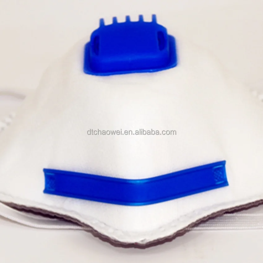 Disposable industrial mask with Cool Flow Exhalation Valve Dust Mask Cup Shape Ce FFP2 Active Carbon Face Mask