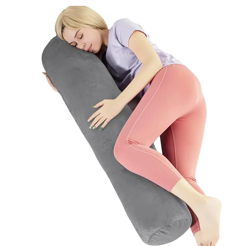Ergonomically Designed Back Neck and Spine Relief Memory Foam Round Body Pillow