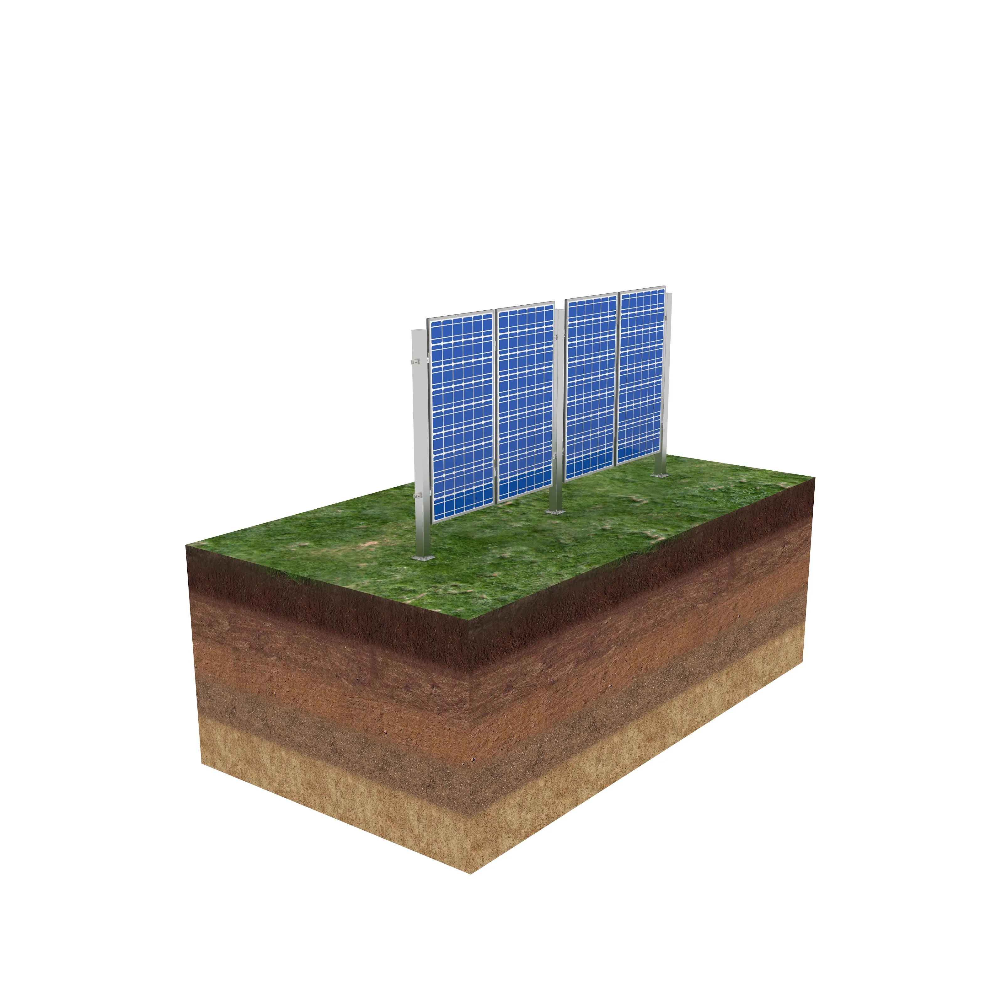 Yuens Solar Vertical Fence Mounting Ground Vertical Bracket Solar Frame Mounting System