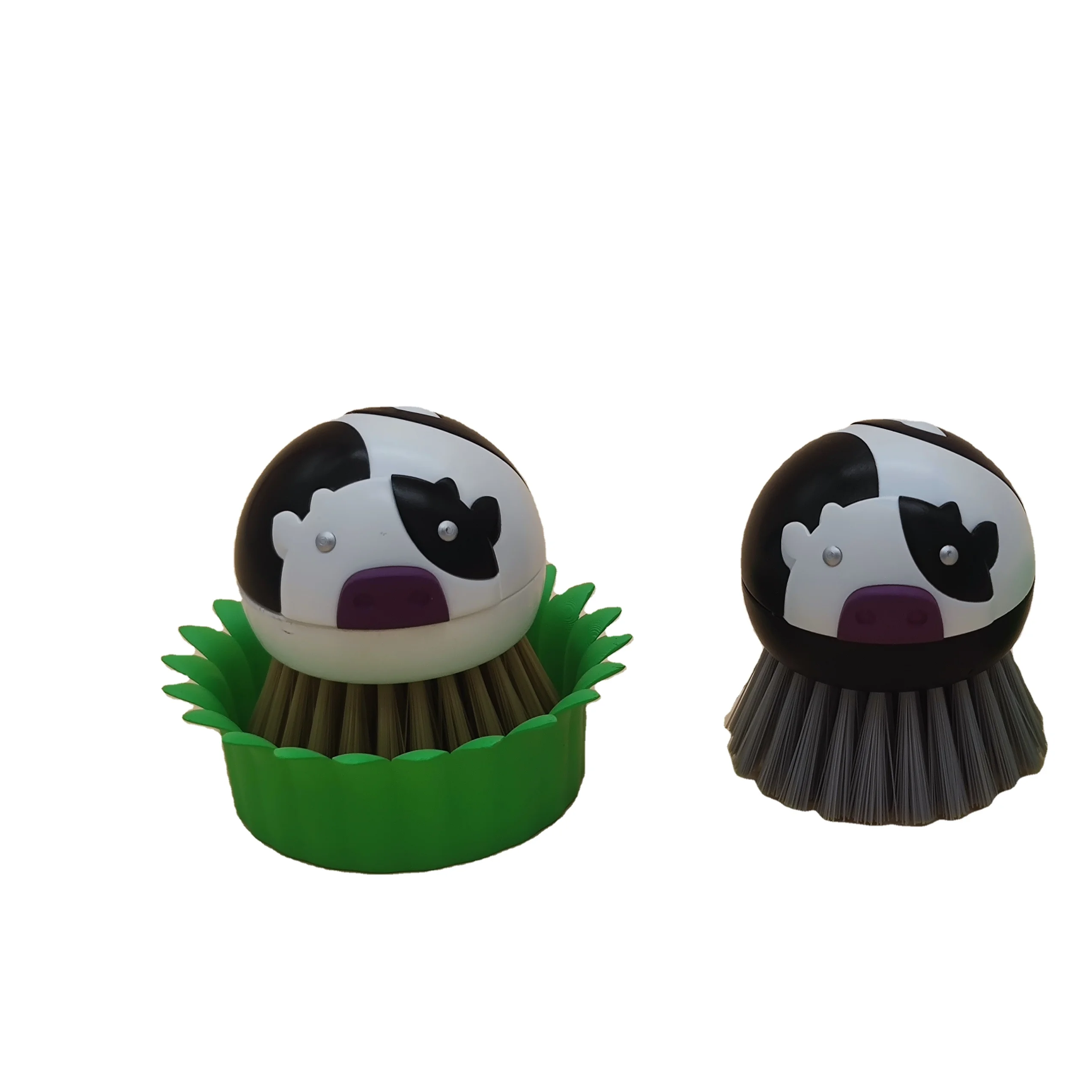 Hot Selling Exquisite Gifts Pots Brush Cartoon Cow Images Dishes Wash Brush For Kitchen Independently Developed By Mold Factory