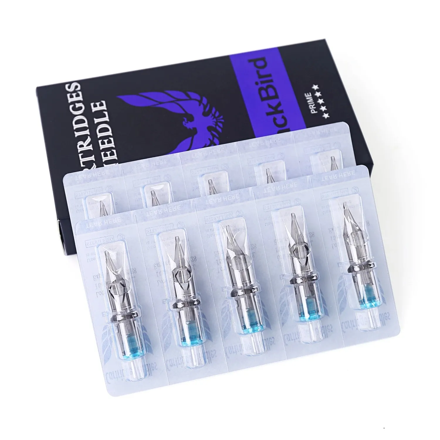 Blackbird Disposable Tattoo Cartridge Needles 20pcs Clear Shell Soft Memabrane 0.30mm RL RS M1 CM Tattoo Needle Cartridges