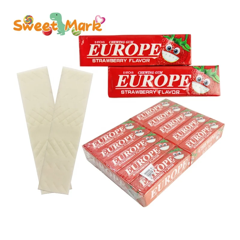 Wholesale europe press gum soft candy delicious mix fruit chewing gum
