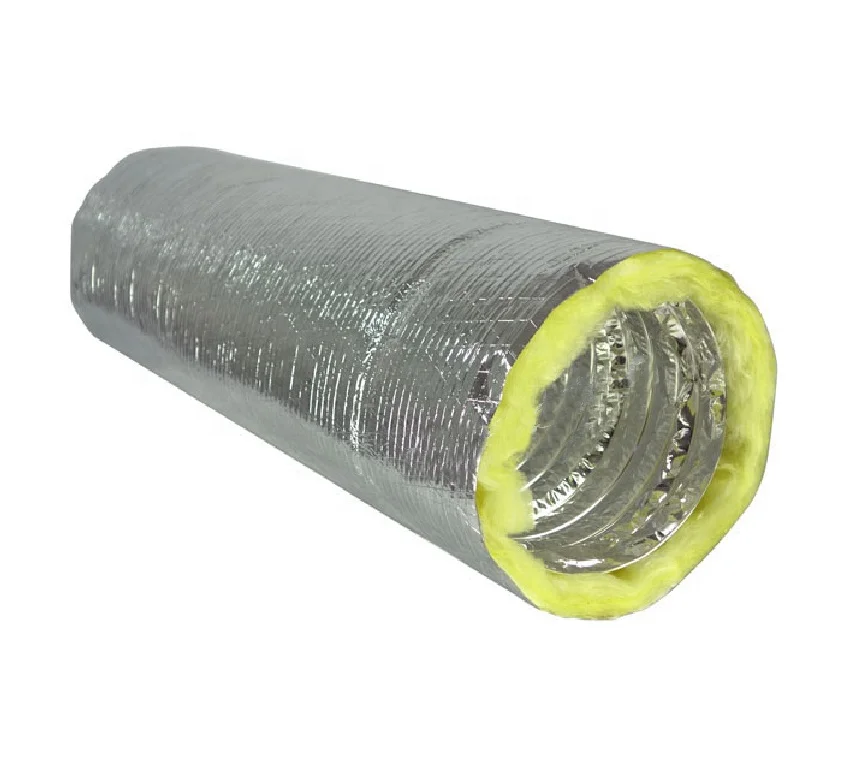 R6 R8 Hvac Duct 6 INCH ad duct hose Fiberglass Reinforced Aluminium Insulated Flexible Ducts