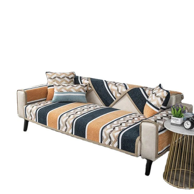 
custom-made Manufacturers minimalist sofa cushion cover universal cotton fabric non-slip cushion chevron sofa seat covers 
