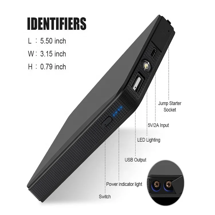 portable auto 12v 24v jumpstarter car battery jumper booster pack jump starter power bank