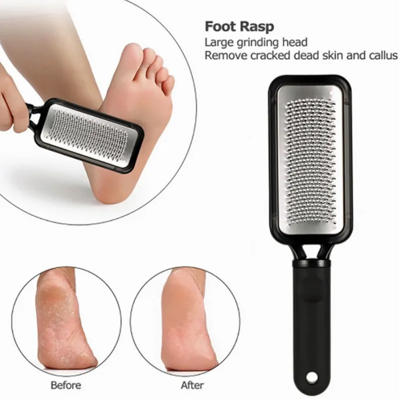Professional Pedicure Feet Care Tools Stainless Steel Foot File Scrubber Rasp Heel Grater Hard Dead Skin Callus Remover Nail Use