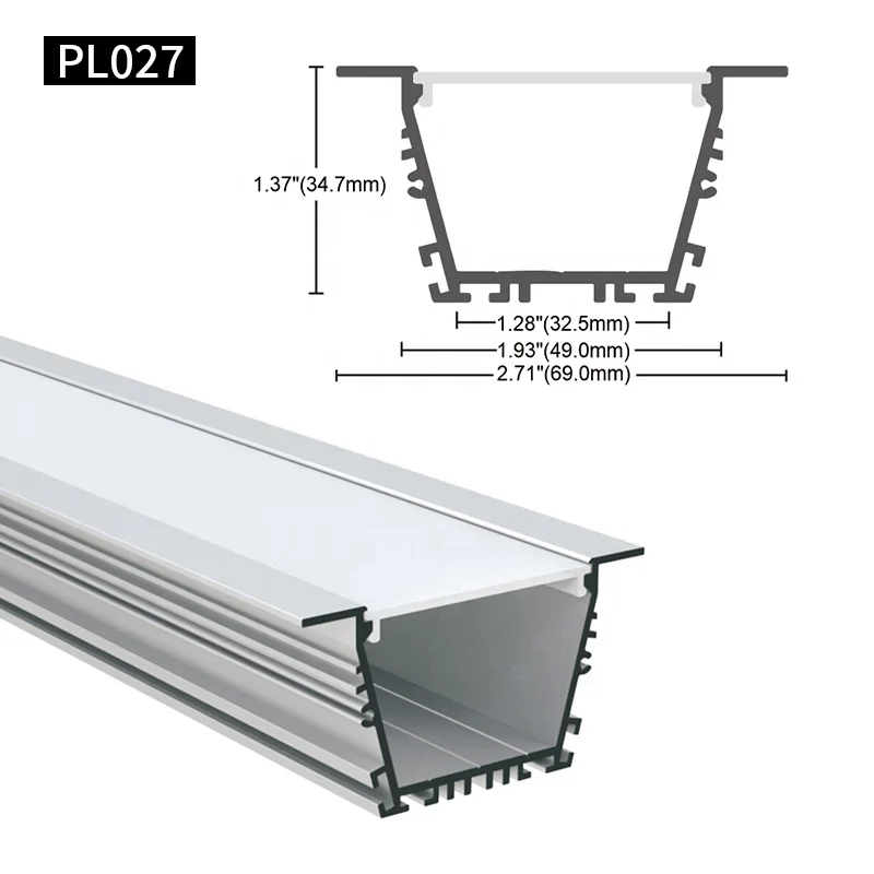 Customized White Aluminum Alloy LED Profile Line Light Shell kit Light Return Slot Suspended Ceiling