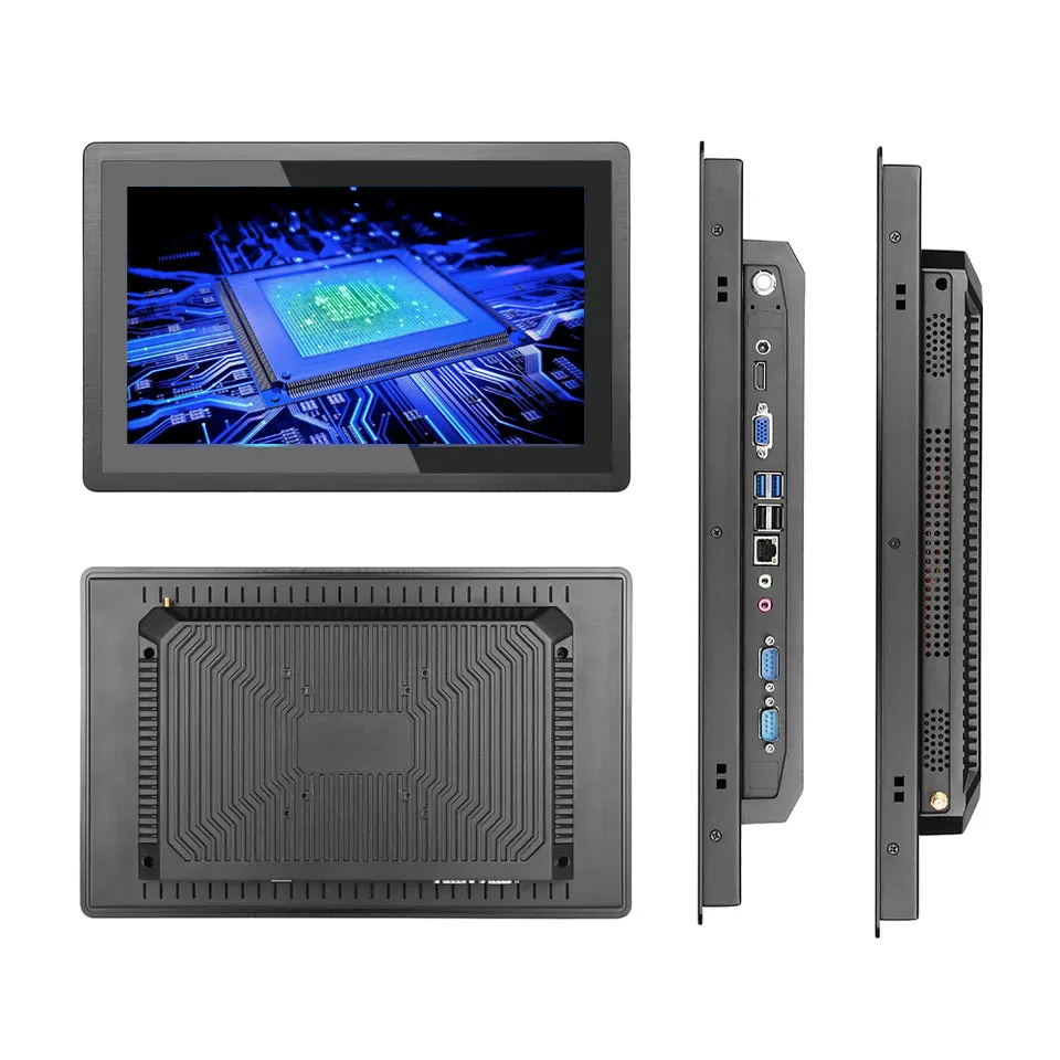 indutouch monitor strial window os fanless pc 15.6 19 21.5 inch embedded ip65 waterproof all in on pc kiosk touch screen panel p