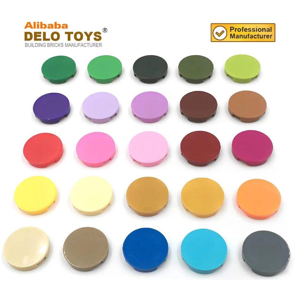 DELO TOYS DIY bulk Plastic building blocks ABS material bricks Tile, Round 2 x 2 (NO.4150)