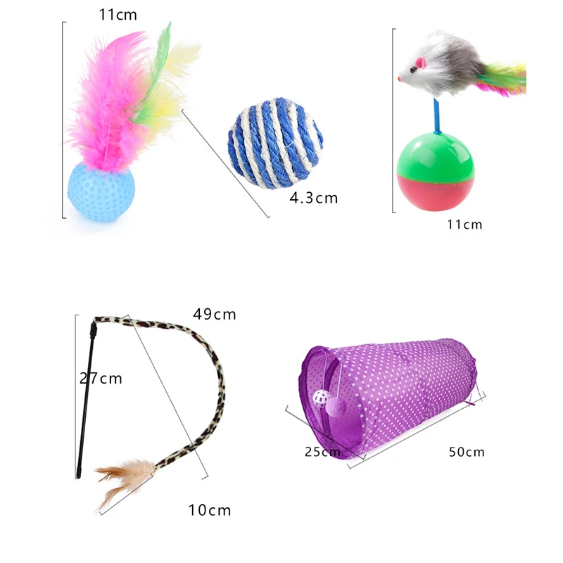 
28 pack pet cat toy set 2020 new cat toys pack with cat tunnel 