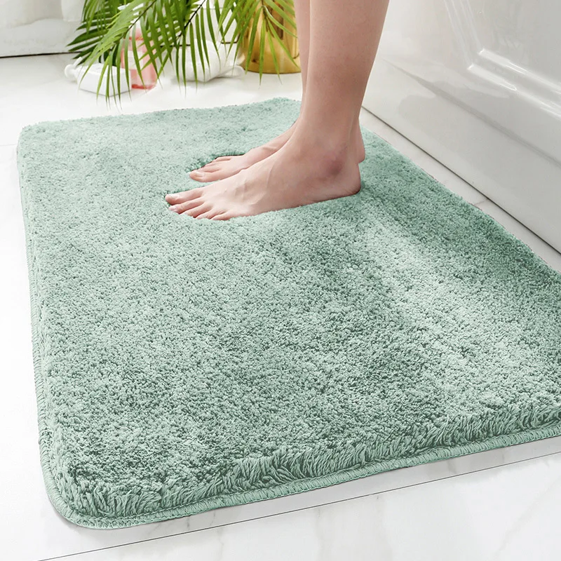 Shaggy Absorbent Eco-friendly Microfibre Surface Tpr Backing Thick Bath Entrance Door Mat For Bathroom