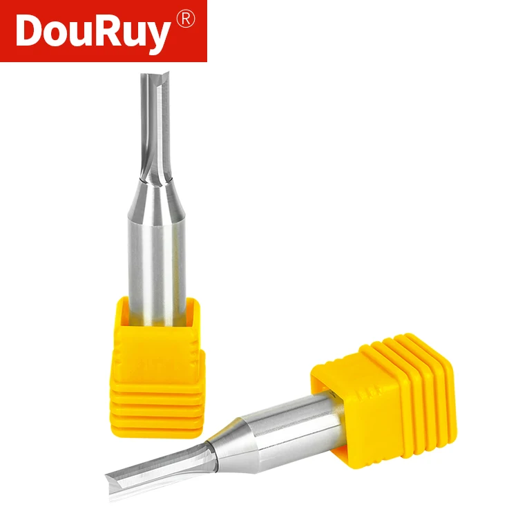 DouRuy 1/2 Shank Tct Carbide Straight Router Bit 2 Flutes For MDF And Wood Woodworking TCT Straight Drill Router Bit for Wood