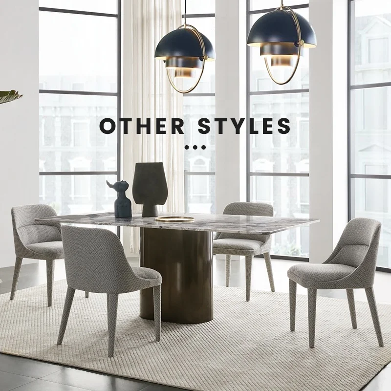 Italian stainless steel leg rock plate table modern sintered stone dining table