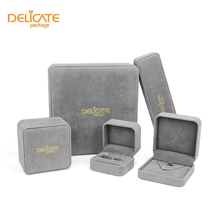 Wholesale High Quality Custom Luxury Cream Velvet Light Pink Flip Display Vintage Plastic Packaging Box Jewelry Box