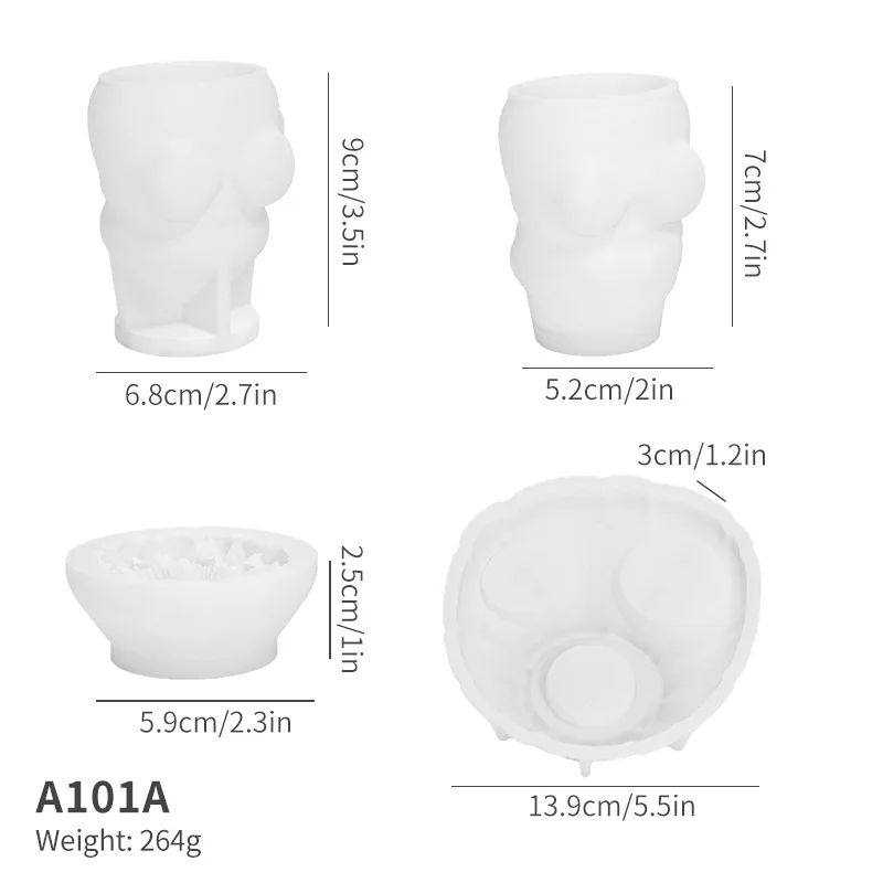 DIY Plaster Decorative Cartoon Snow Molds Sitting Around the Fire Winter Baking Kneading Toy Aromatherapy Candle Silicone Mold