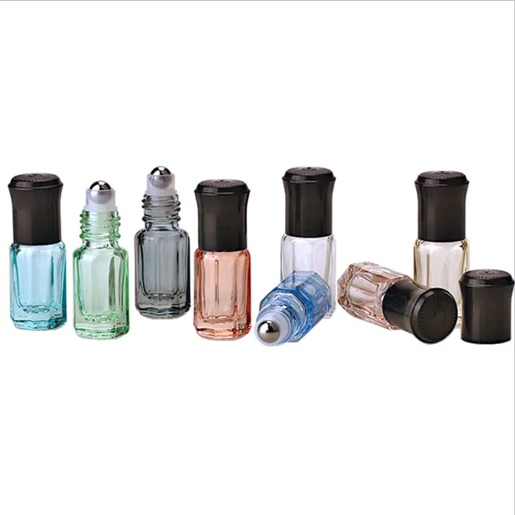 Cheap transparent 3ml 6ml Mini Empty Attar Oud Oil Bottle Essential Oil Roller Glass Bottles