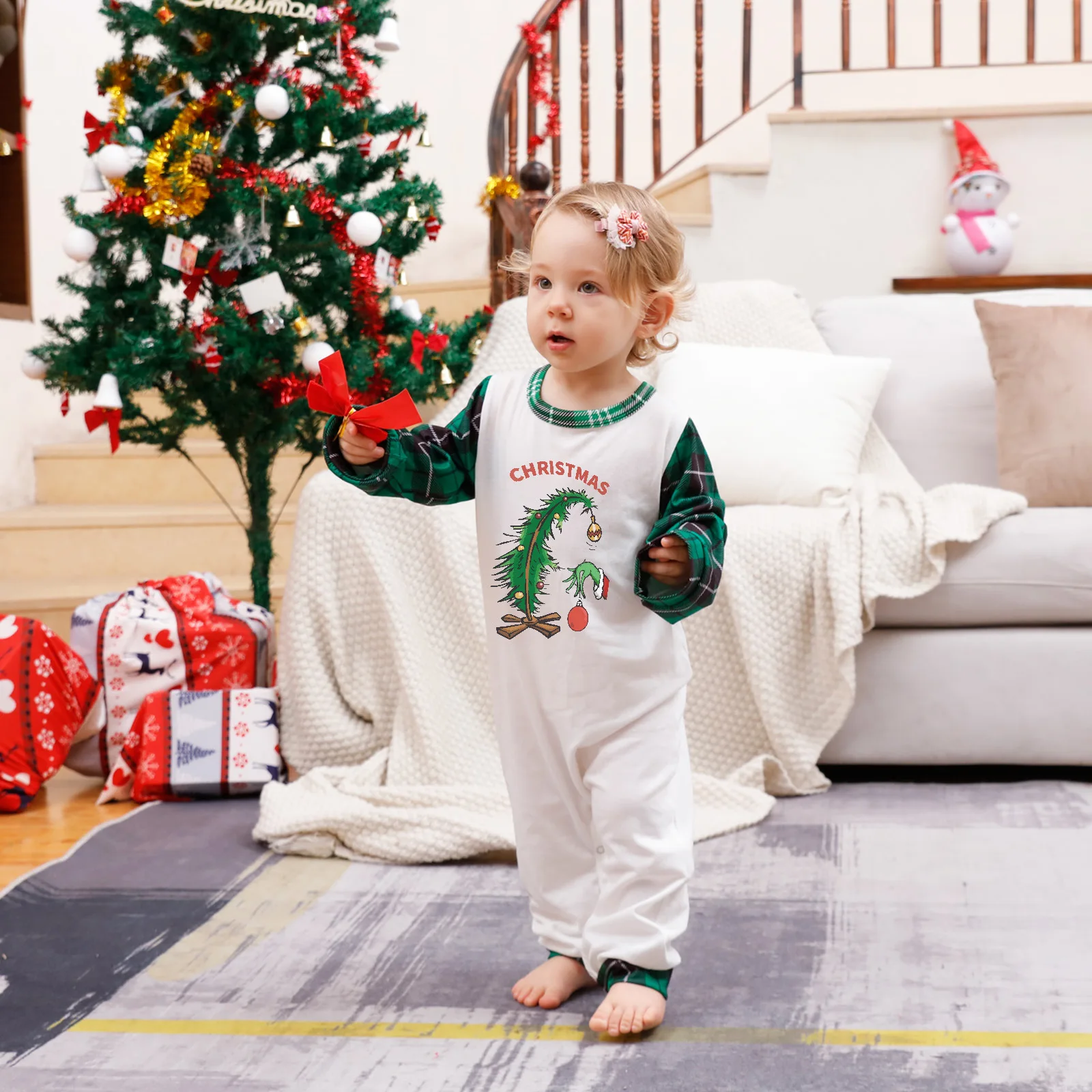 Ins Christmas Popular Parents&Me Lounge Wear Casual Pajamas Sets 2pcs Family Matching Outfits