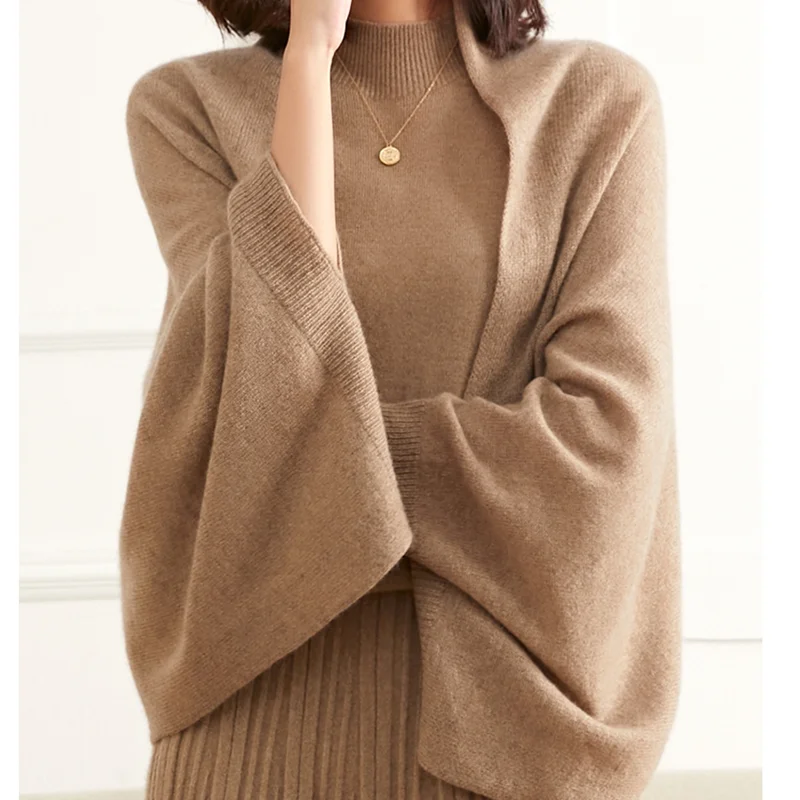 Многофункциональное женское Трикотажное пончо, весенне-осенний женский шарф, кашемир