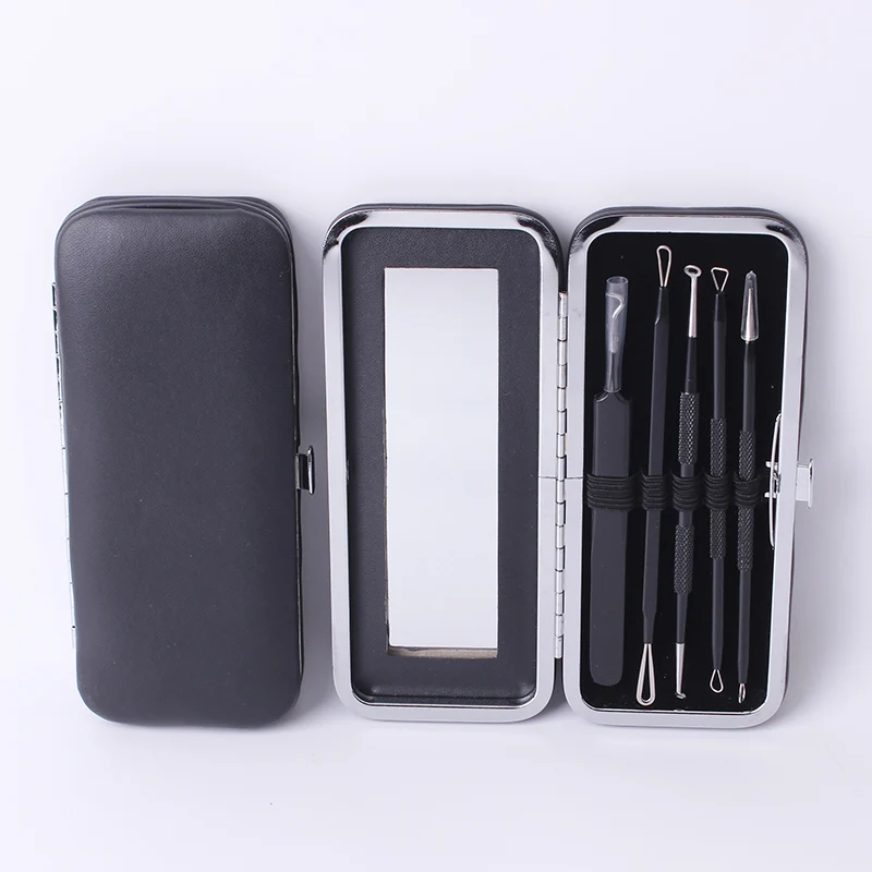 Professional 5-in-1 Blackhead Remover Pimple Comedone Extractor Tools Set Acne Removal Kit
