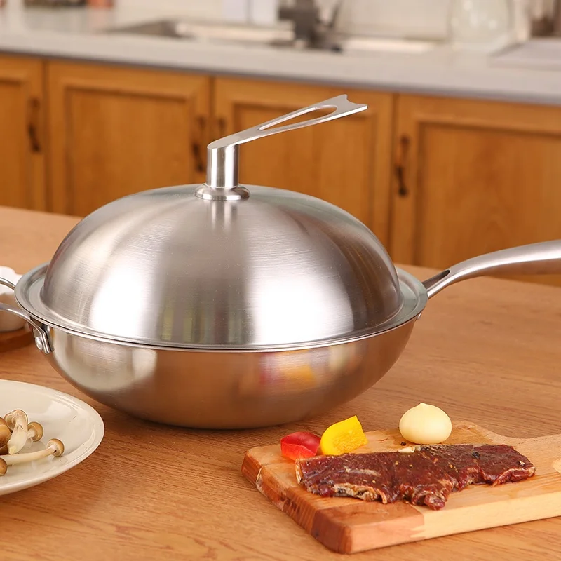 Multifunctional TRI-PLY Stainless Steel Design 32cm Non-Stick Pan Honey Comb Frying Pan