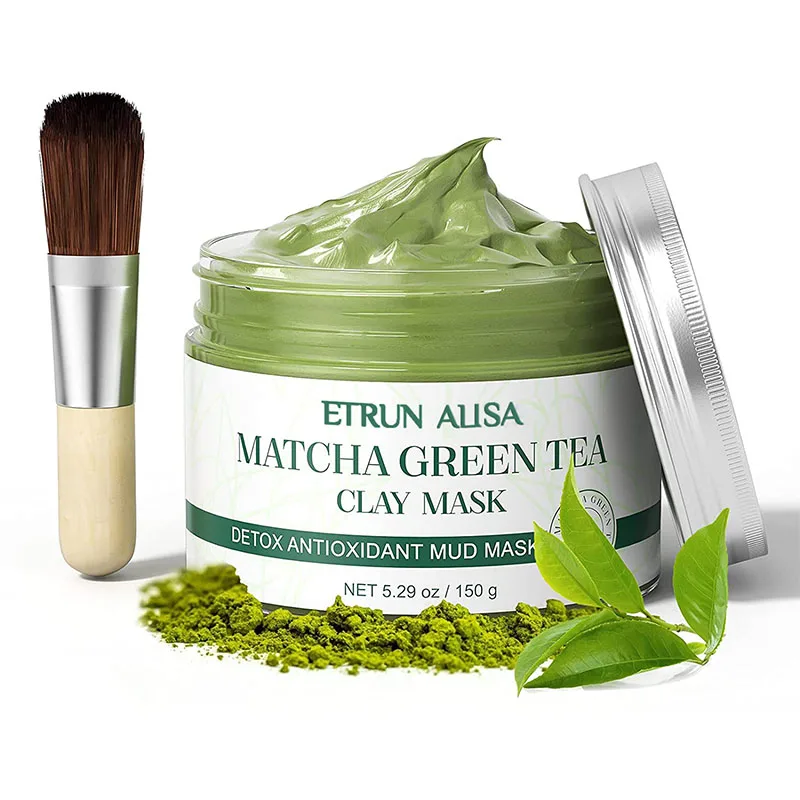 OEM/ODM Natural Deep Cleaning Anti-acne Matcha Green Tea Mud Mask With Aloe Vera