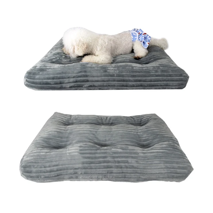 Good Price Flannel Natural High Quality Thick Pp Cotton Stylish Indoor Removable Pet Dog Bed Mat
