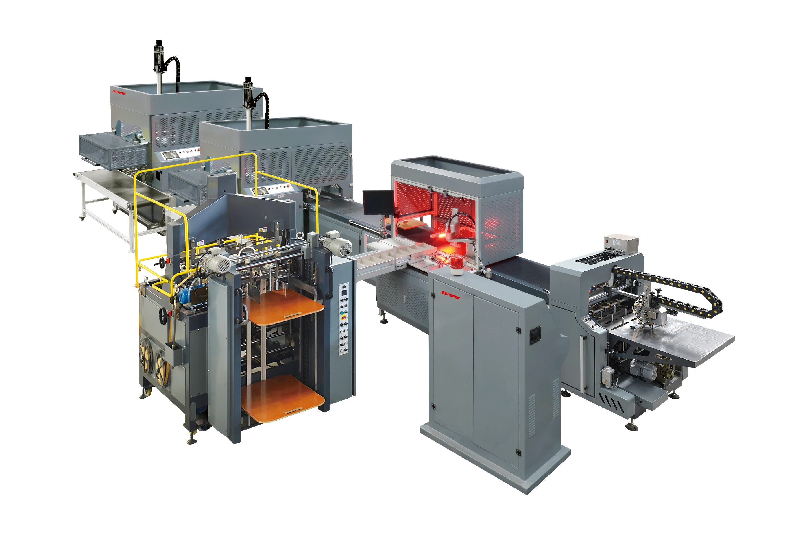 Top 5 China Sinwei Fully-Automatic rigid gift boutique box making machine for paper exquisite hardcover  box maker