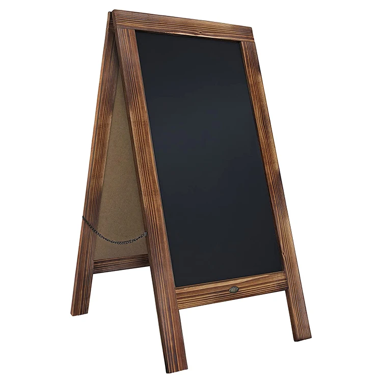 Free Standing Chalkboard Easel Sturdy Sidewalk Sign Sandwich Board Outdoor Chalk Board