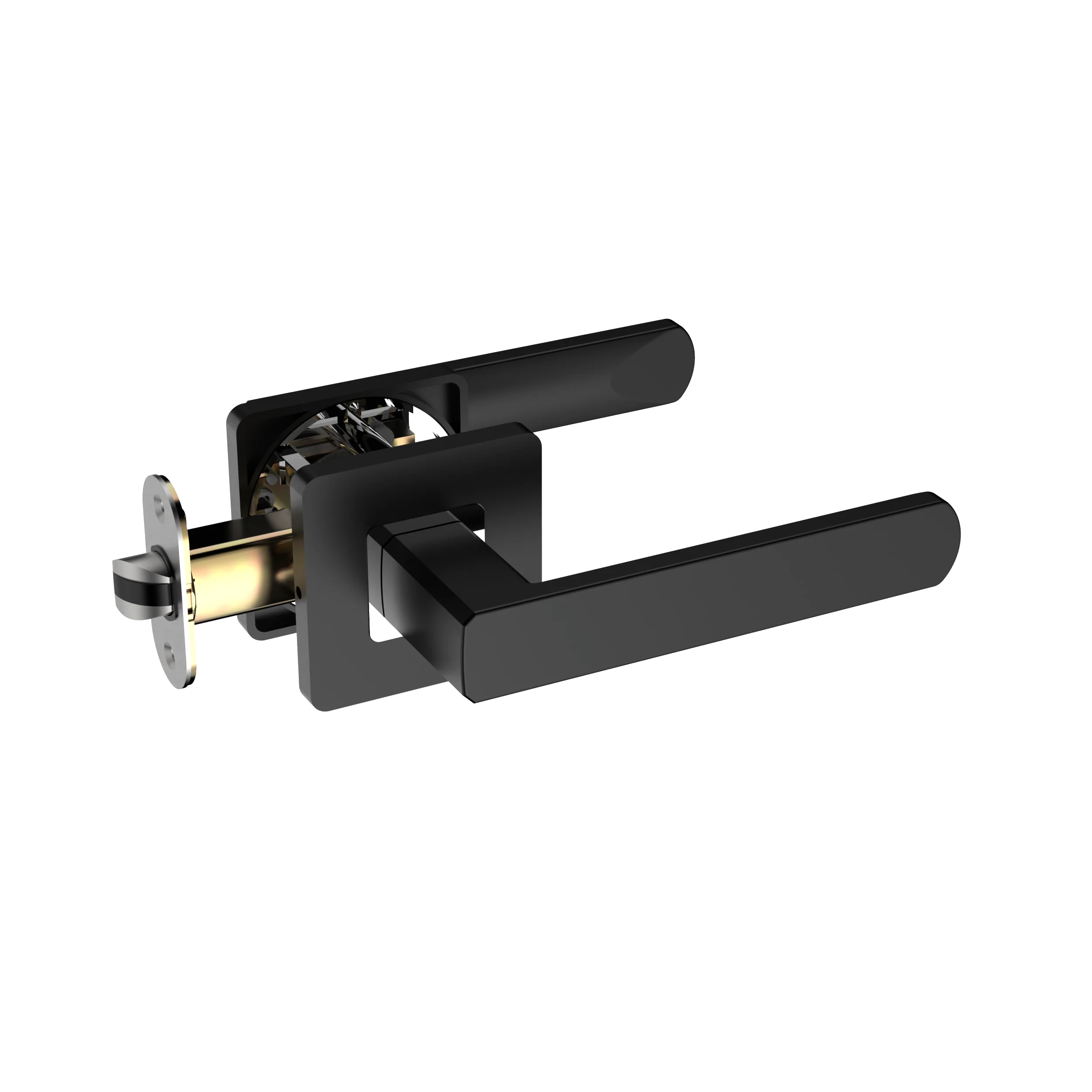 Modern Main Wooden Entry Exterior Interior Square Locks Entrance Privacy Passage Interior Door Handle Luxury