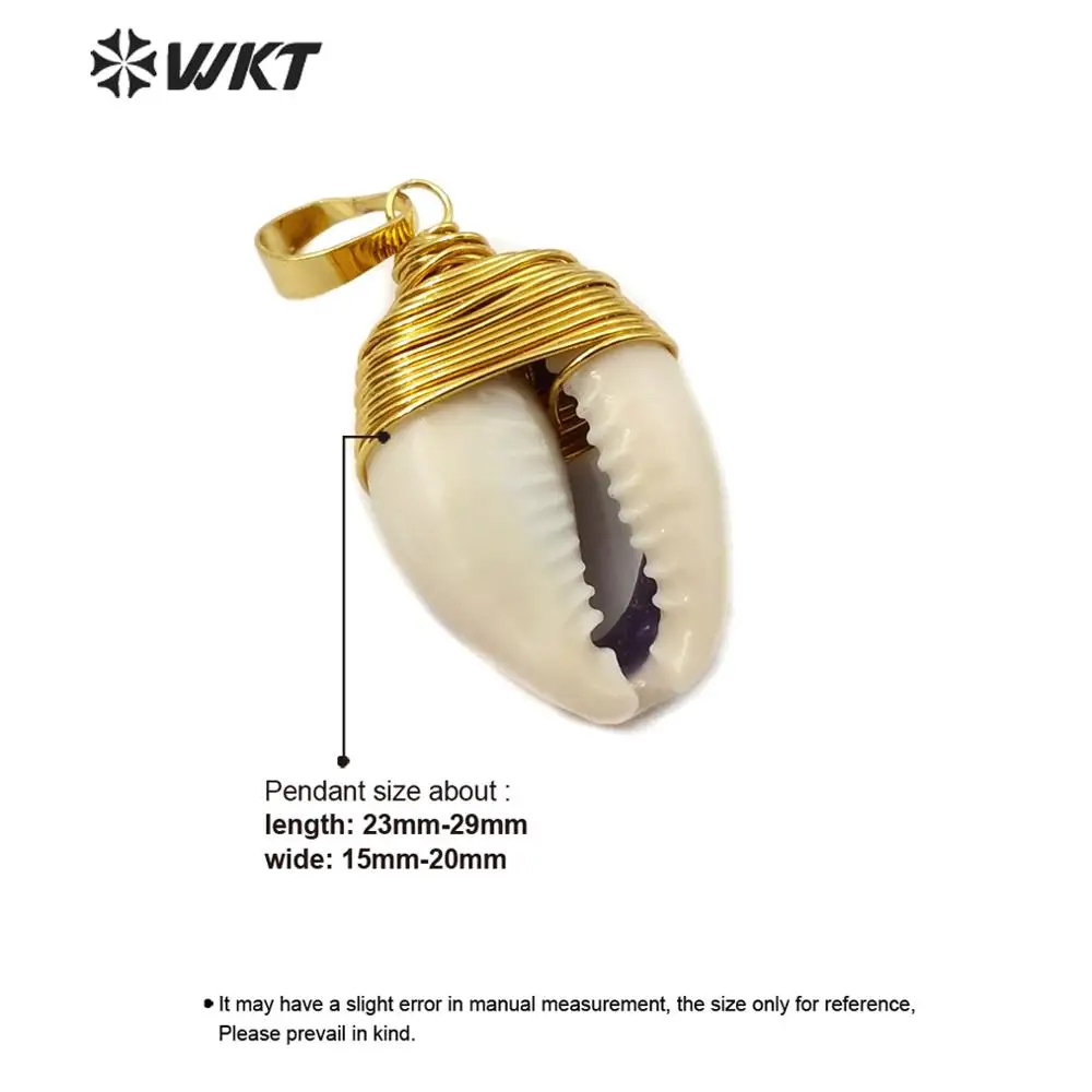 WT-JP162 оптовая продажа натуральный провод в оболочке Каури кулон из натуральной раковины ювелирных изделий Модный очароватеьлный с