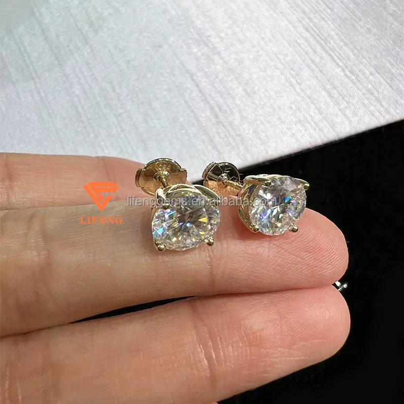 Best Grade 925 Silver Moissanite Earrings Fine Jewelry for Women Flower Shaped Passes Diamond Tester for Gifts