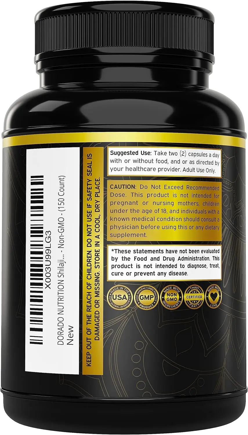 Shilajit Supplement 10,000mg 150 Capsules of Authentic Shilajit Extract per Serving High in Trace Minerals No Fillers Non-GMO