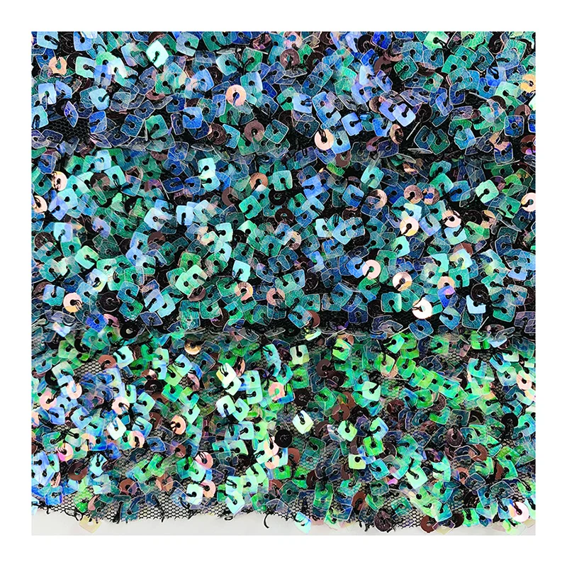 Gauze foam embroidery sequin embroidered fabric 100%polyester for dress