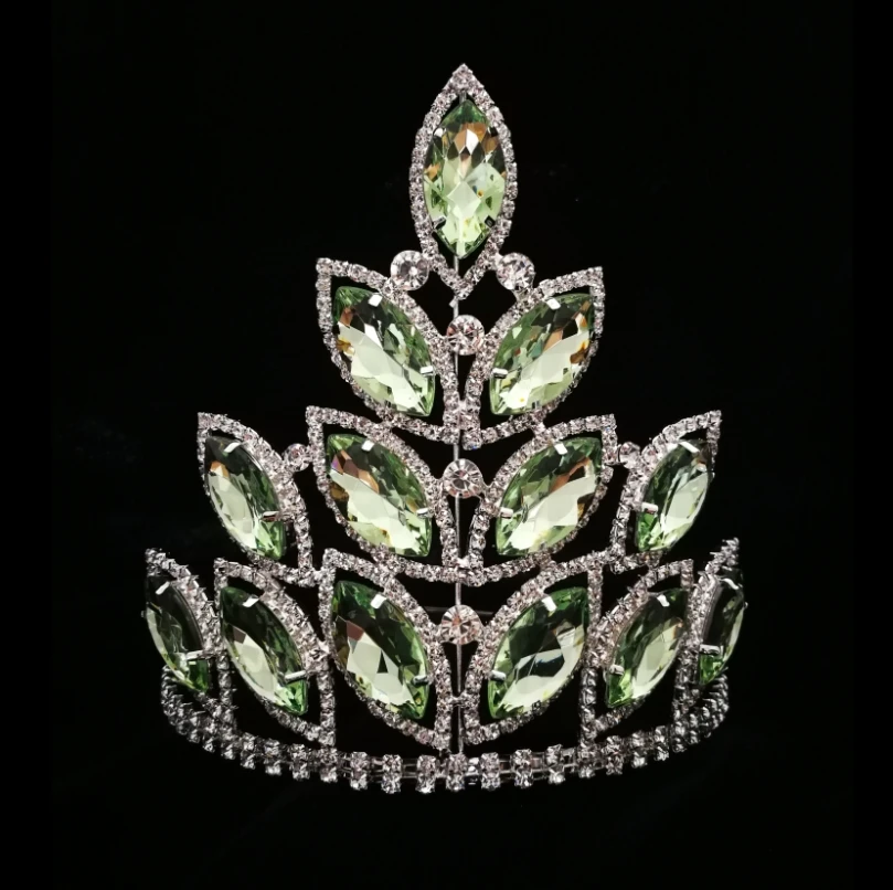 Red Large Crown Tall 8 Inch Pageant Crown For Queen