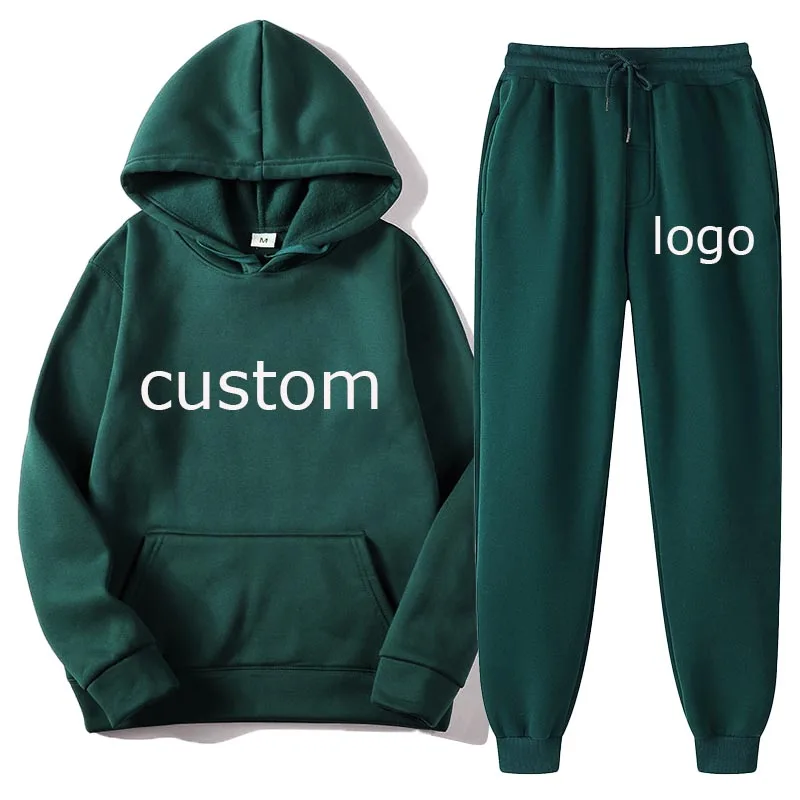 CHS0001 Sponge Hoodies Men Winter Sweat Cheap Hoodie Outdoor Running Veracap Man Plain Fit Cotton Custom Logo Tracksuit Set Suit