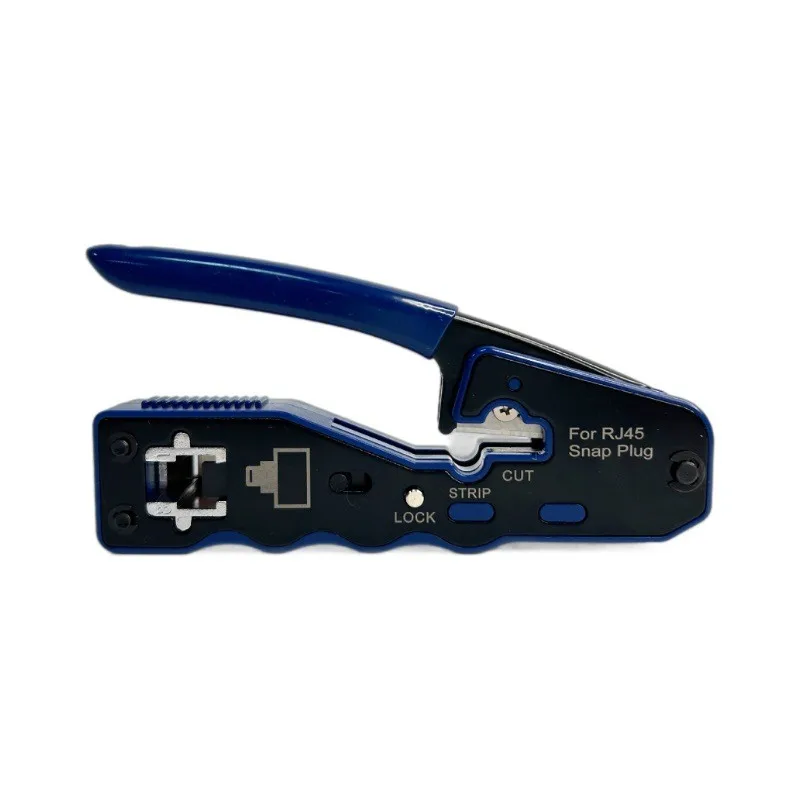 Easy Pass Thru RJ45 Crimper RJ45 Network Crimping Tools Cable Tools with Wire Cutter Stripper for 8Pin RJ45 Connector Cat6 Cat5e