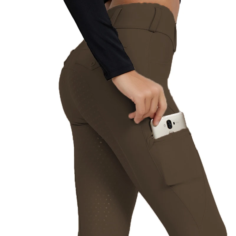 Original Brown Color Silicone Printing Leggings for Ride a Horse 2022 Stretchable Horse Riding Leggings Women Equestrian Pant