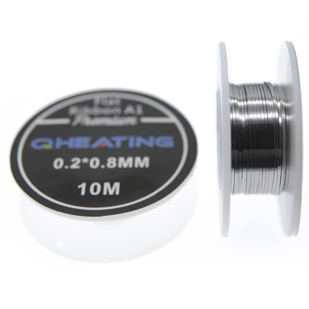 
Wholesale online shopping 0.1*0.3mm/0.1*0.5mm/0.1*0.8mm/0.2*0.8mm 10M/roll vape coil wire ecig KA1 e cigarette Flat ribbon wire 