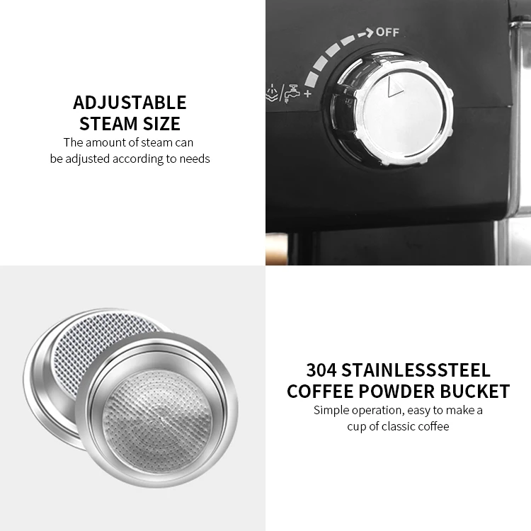 Maker Machine Automatic Pressure Gauge Electric High-quality 15 Bar Cappuccino Espresso Maker Machine