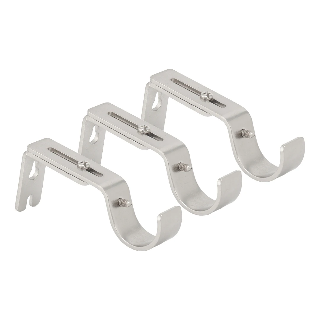 JNS Brass Curtain Double Brackets Supports UK Market Hang Curtain Pole Double Rod Brackets No Screw