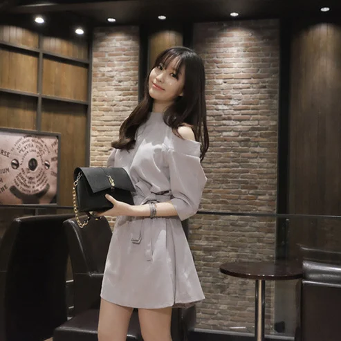 Latest fashion ladies dress short sleeve sweet women summer trend Korean dresses