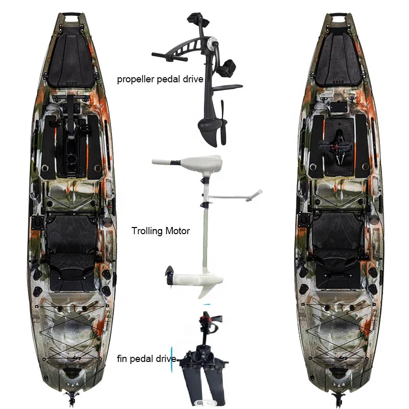LSF 12 FT Fishing Pedal Kayak Two Type Pedal System Exchange wholesale kayaks and canoes
