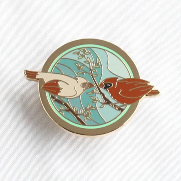 Custom positive enamel pin fight enamel pin and bat metal badge