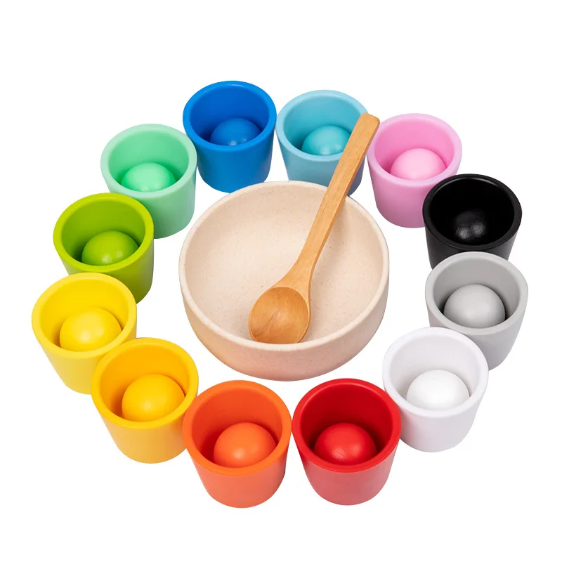 Wooden Sorting Game Early Color Matching Calculation Educational Toys Halloween Christmas Thanksgiving Day Gift