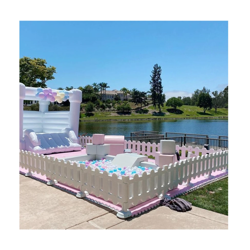 Soft play equipment soft play set white and pink playground kids set