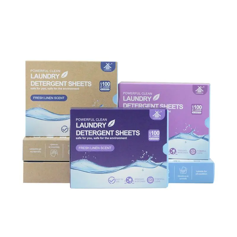 Easy Dissolve Eco Wash Hypoallergenic Biodegradable Laundry Detergent Sheets For Sensitive Skin non-toxic