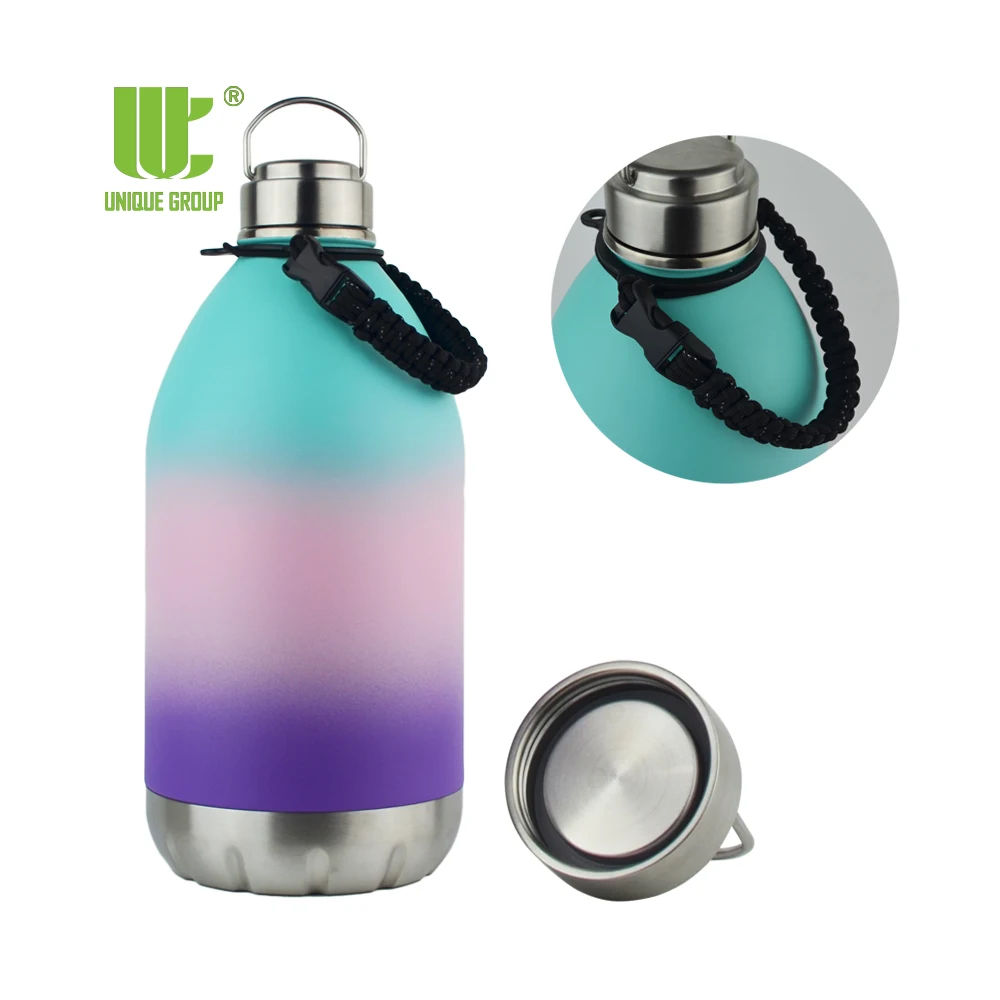 Unique Group One Gallon 128oz Vacuum Insulated Jug Insulated Beer Growler 18/8 Food Grade Stainless Steel Water Bottle