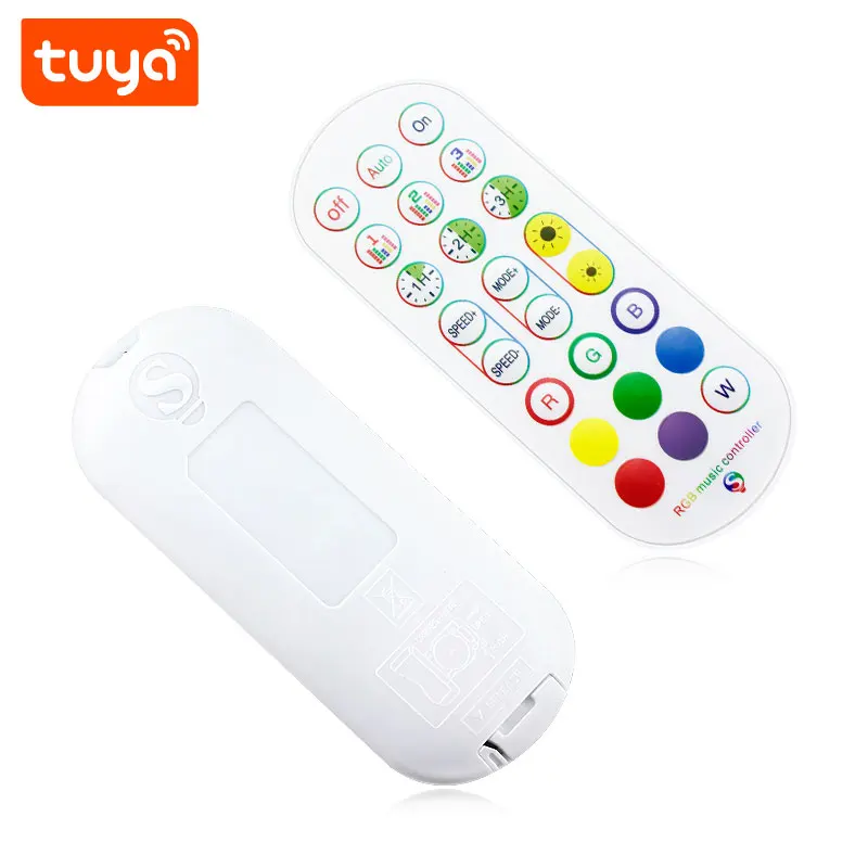 2024 Smart Life Home Tuya WiFi APP RGB 4Pin LED Strip 1 to 2 Controller With Remote Controller PST-XY001