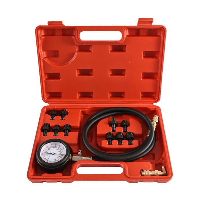 0-140 PSI Engine Cylinder Diagnostic Tester Tool Set with Quick Couplers Adapter for ATVs Cars Trucks