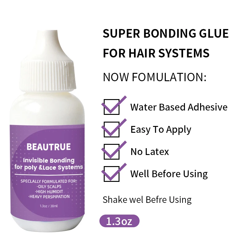 1.3oz Private Label Waterproof Hair Replacement Adhesive Invisible Bonding Glue Extra Control Hold For Poly Lace